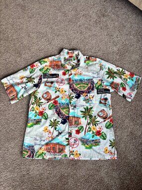 Reyn Spooner New York Yankees Baseball MLB Hawaiian Button Up Shirt Mens Medium
